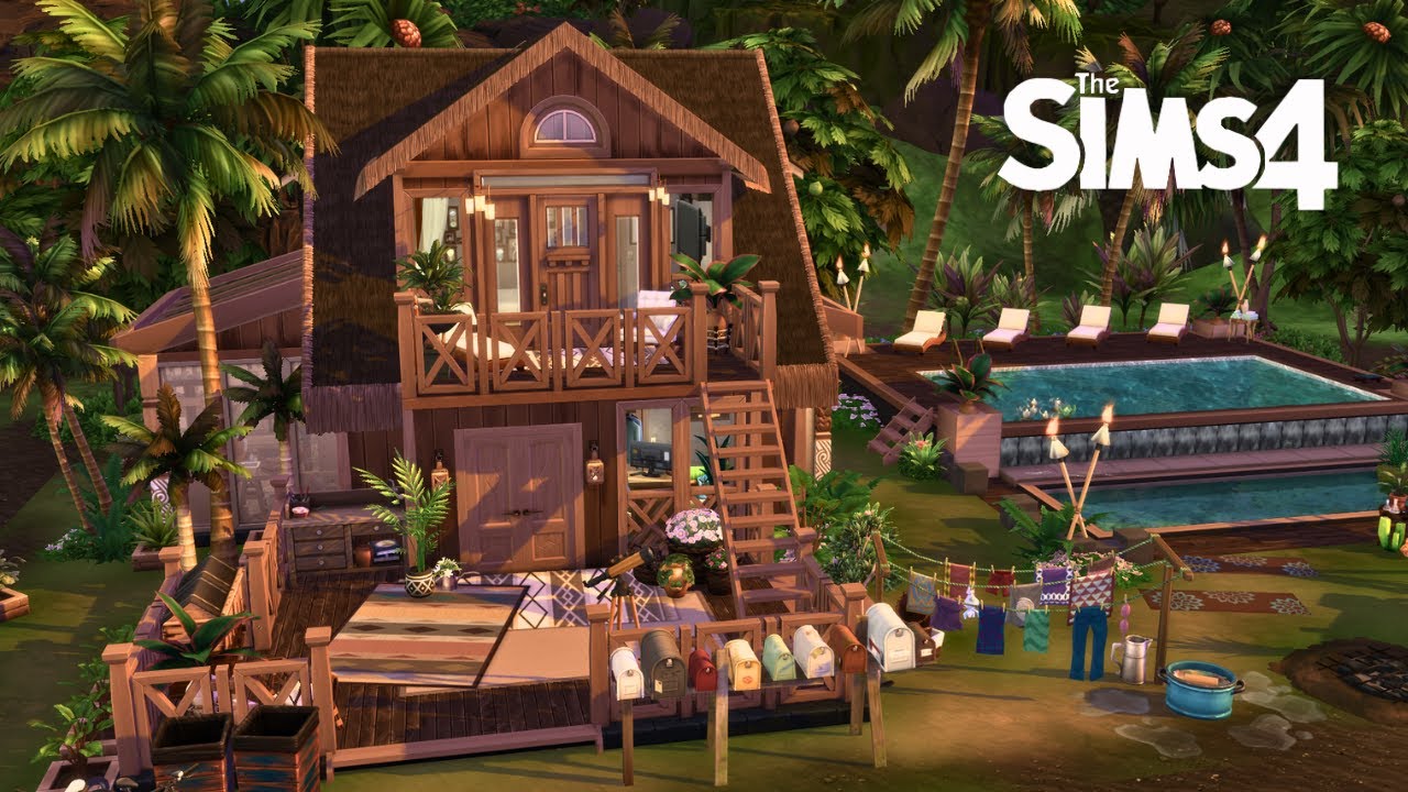 🌋Secluded Island Home Sims 4 Speed Build No CC YouTube