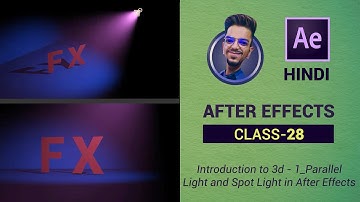 28 - 3D Parallel Light and Spot Light in After Effects in hindi
