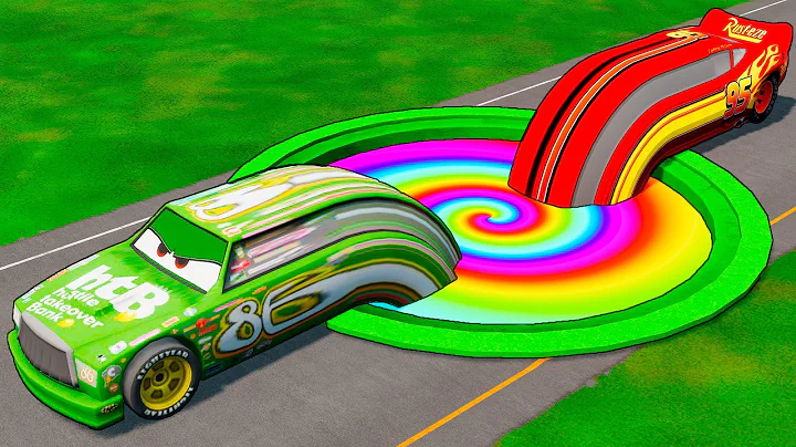 🌈 Lightning McQueen VS Giant TRANSFORM RAINBOW PITS VS Big & Small Long PIXAR CARS - BeamNG.drive