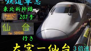 鉄道車窓（JR東日本）３倍速　東北新幹線　やまびこ２０７号　仙台行き　大宮ー仙台