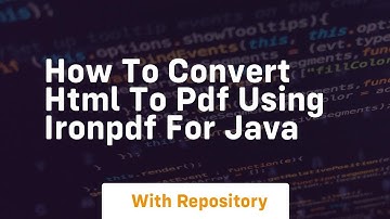 How to convert html to pdf using ironpdf for java