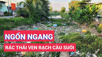 Rác ngổn ngang ven Rạch Cầu Suối ở Bình Chánh, địa phương nói sẽ xử lý ngay