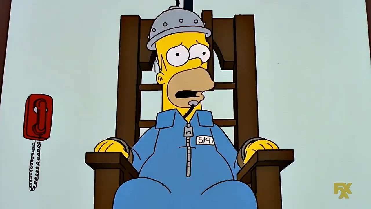  Homer receiving the electric chair execution [The Simpsons]