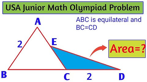 USA Math Olympiad Problem|ABC is a Equilateral Triangle:BC=CD;AB=2;AE=EC,Find Area Of Triangle BCD?