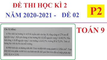 ĐỀ THI HỌC KÌ 2 MÔN TOÁN LỚP 9 NĂM HỌC 2020-2021. ĐỀ SỐ 02 –P2