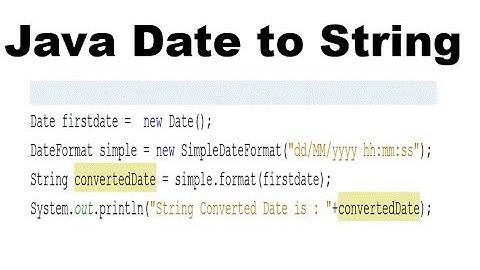 How to Convert Java Date to String Example