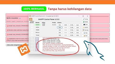 Cara Mengatasi MySQL Error 