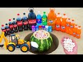 Experiment: Watermelon of Pepsi, Sprite, Mtn Dew, Sodas, Coca-Cola vs Mentos in Big Underground