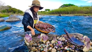 How To Find Natural Diamond, Amethyst, Black Stone, Gems, I Found Lots Of Precious Gems In The River