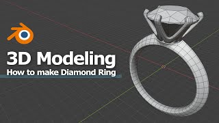 Blender Jewelry - How to make Diamond Ring -  3D modeling with reference image - Part 2 screenshot 1