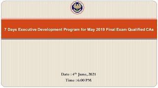 7 Days Executive Development Program for May 2019 Final Exam Qualified CAs screenshot 5