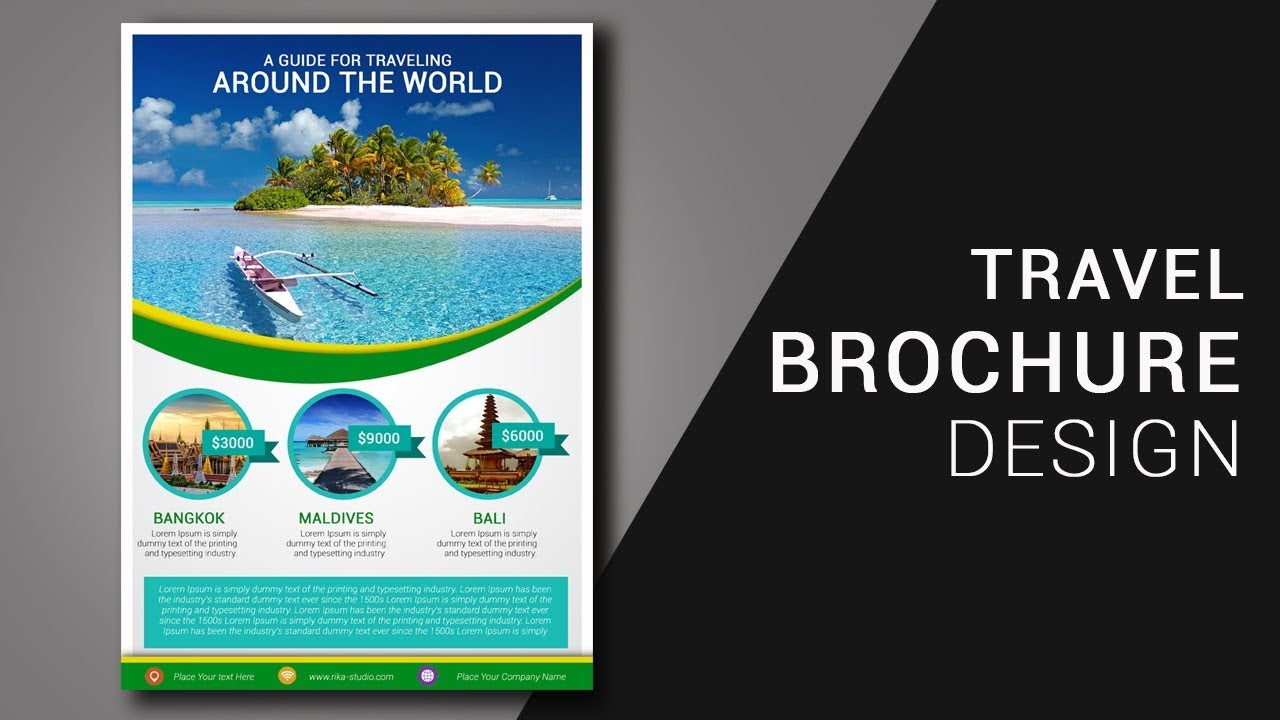 Cara membuat  Brosur  Wisata di  photoshop  Travel Brochure 