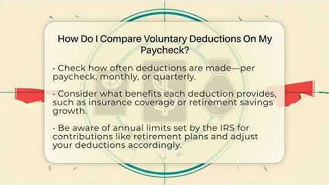 How Do I Compare Voluntary Deductions On My Paycheck? - Your Paycheck Planner