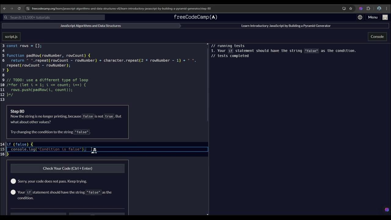 Building a Pyramid Generator Javascript 80 - YouTube