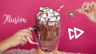 Hot Chocolate & Marshmallow Illusion Makeup (fast forward)
