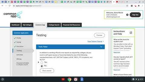 The Common Application: Part 5 - How to complete the testing section