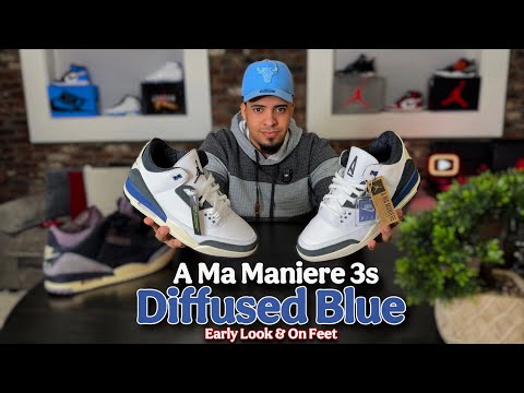 Air Jordan 3 A Ma Maniere “Diffused Blue” Early Look, On Feet