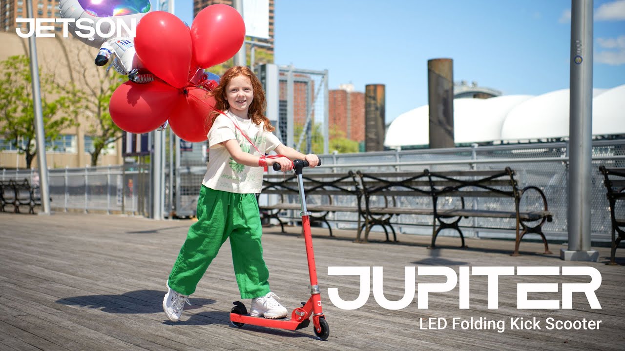 Jetson Jupiter Kick Scooter for Kids, LED Light-up Scooter, Adjustable  Handlebar