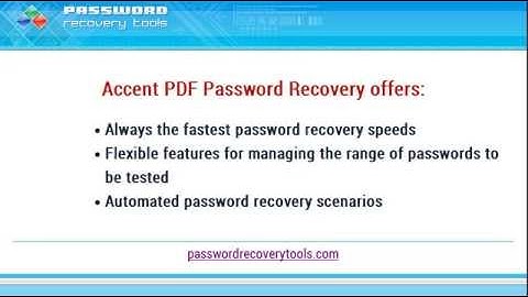 PDF Password Recovery with AccentPPR. How-to Guide