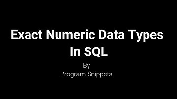 Exact Numeric Data Types In MS-SQL-Server