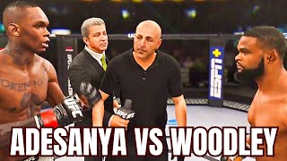 Israel Adesanya vs Tyron Woodley FULL FIGHT - UFC 4 AI Simulation