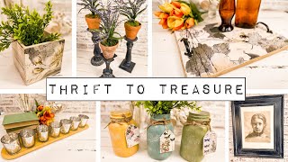 Thrift to Treasure  Upcycling 7 Items from my Stash  Thrift Flip  DIY Paint & Decoupage Paper