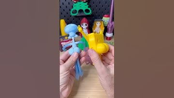 3D Printed SpongeBob and Squidward fridge magnet -DesignID