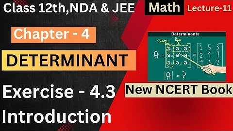 Minors and Cofactor concept||Exercise 4.3 Introduction Ncert Class 12th Math||Chapter 4 Determinant