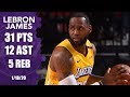 LeBron records double-double of 31 points, 12 assists in Lakers vs. Rockets | 2019-20 NBA Highlights