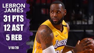 LeBron records doubledouble of 31 points, 12 assists in Lakers vs. Rockets | 201920 NBA Highlights