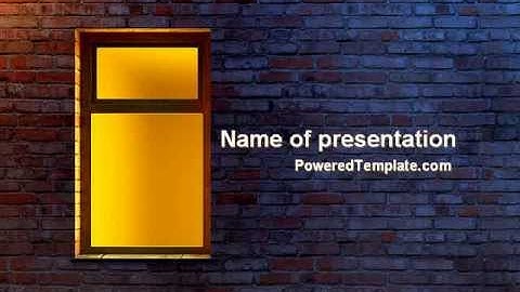 Yellow Window On The Brick Wall PowerPoint Template by PoweredTemplate.com