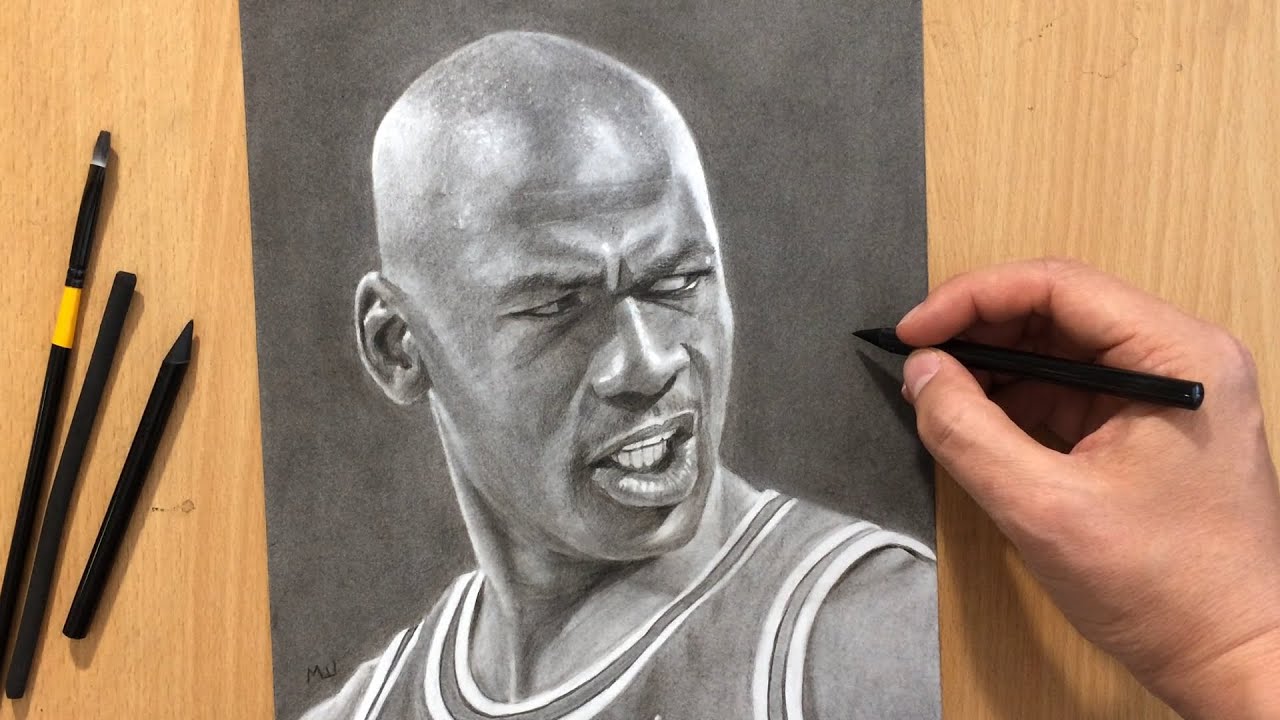 Michael Jordan Charcoal Drawing Youtube