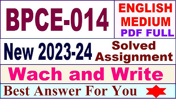 BPCE 014 solved assignment 2024 / bpce 014 solved assignment 2024 in English / ignou ba psychology