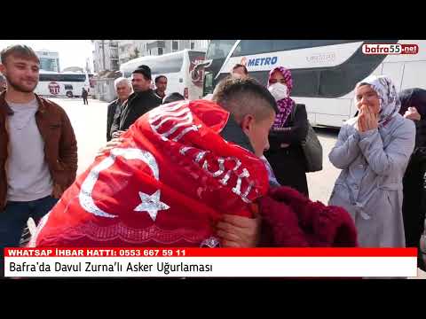Bafra'da Davullu Zurna'lı Asker Uğurlaması