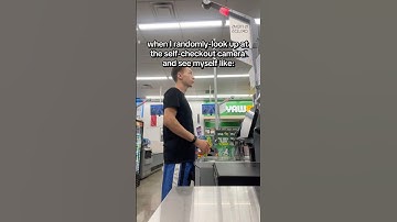 POV: You catch yourself in the self checkout camera 👀😂 #shorts