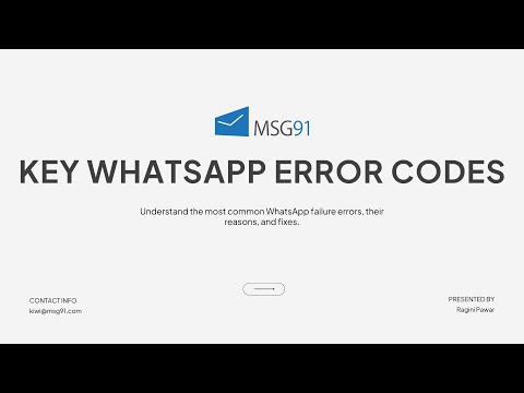 Facing WhatsApp Delivery Issues This Webinar Explains Most Common Errors How To Fix It With MSG91 