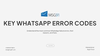 Facing WhatsApp Delivery Issues? This Webinar Explains Most Common Errors & How to Fix It with MSG91