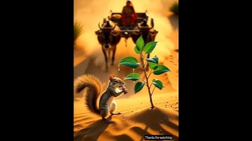 Squirrel watered the red chilli plant and saved it from drying up f #ai #tree #save #watering