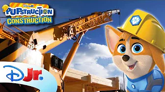 Let's Build with a Crane with Pupstruction Construction! 🚧🐶 | @disneyjr
