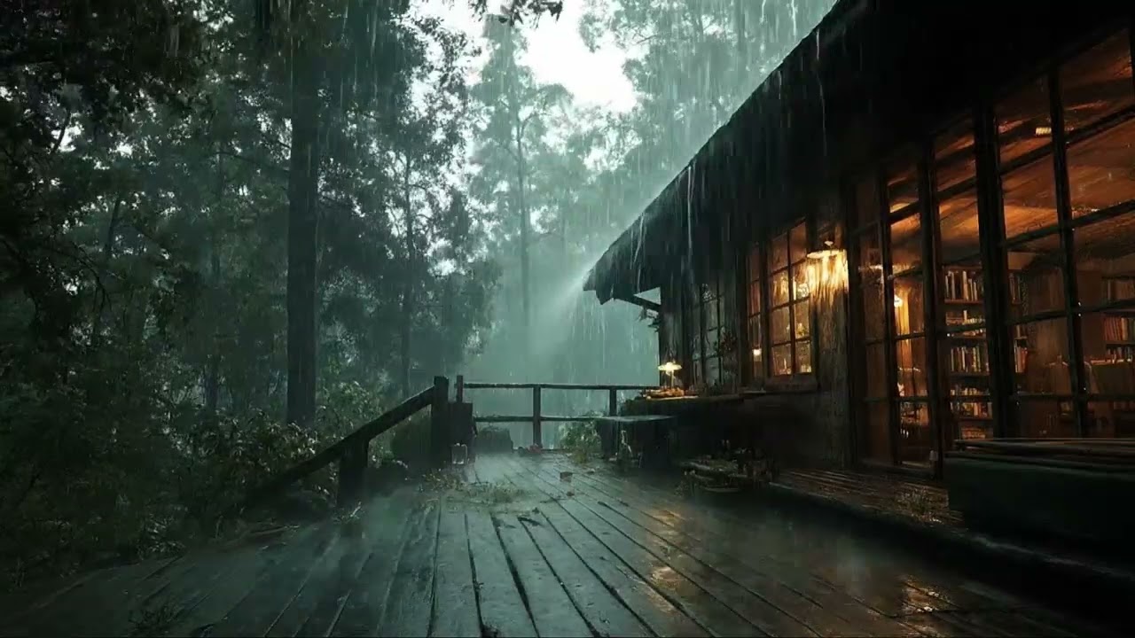 Cozy Cabin Rain Sounds 🌧️ Evening Comfort Ambience to Unwind and Slow Down