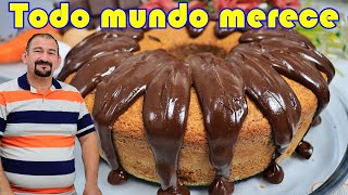 ESSE BOLO É FANTÁSTICO E TODO MUNDO MERECE -  BOLO DE CENOURA COM COBERTURA DE CHOCOLATE #107