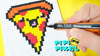 ОЧЕНЬ ЛЕГКО! КРУТАЯ ПИЦЦА РИСУЕМ ПО КЛЕТОЧКАМ !Very Easy !COOL PIZZA  PIXEL ART HOW TO DRAW !