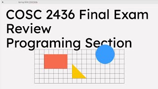 COSC 2436 Data Structure Final Exam Review Programming Section