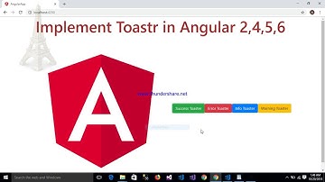 Toastr Angular 6,7,8,9 Notification