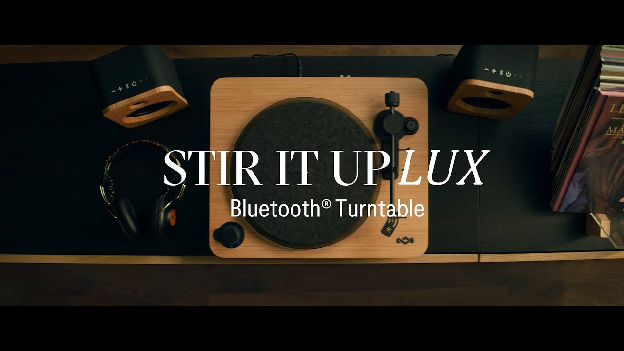 House of Marley Bluetooth® Turntable/Speaker Bundle Includes Stir It Up  wireless turntable and Get Together Duo speakers at Crutchfield