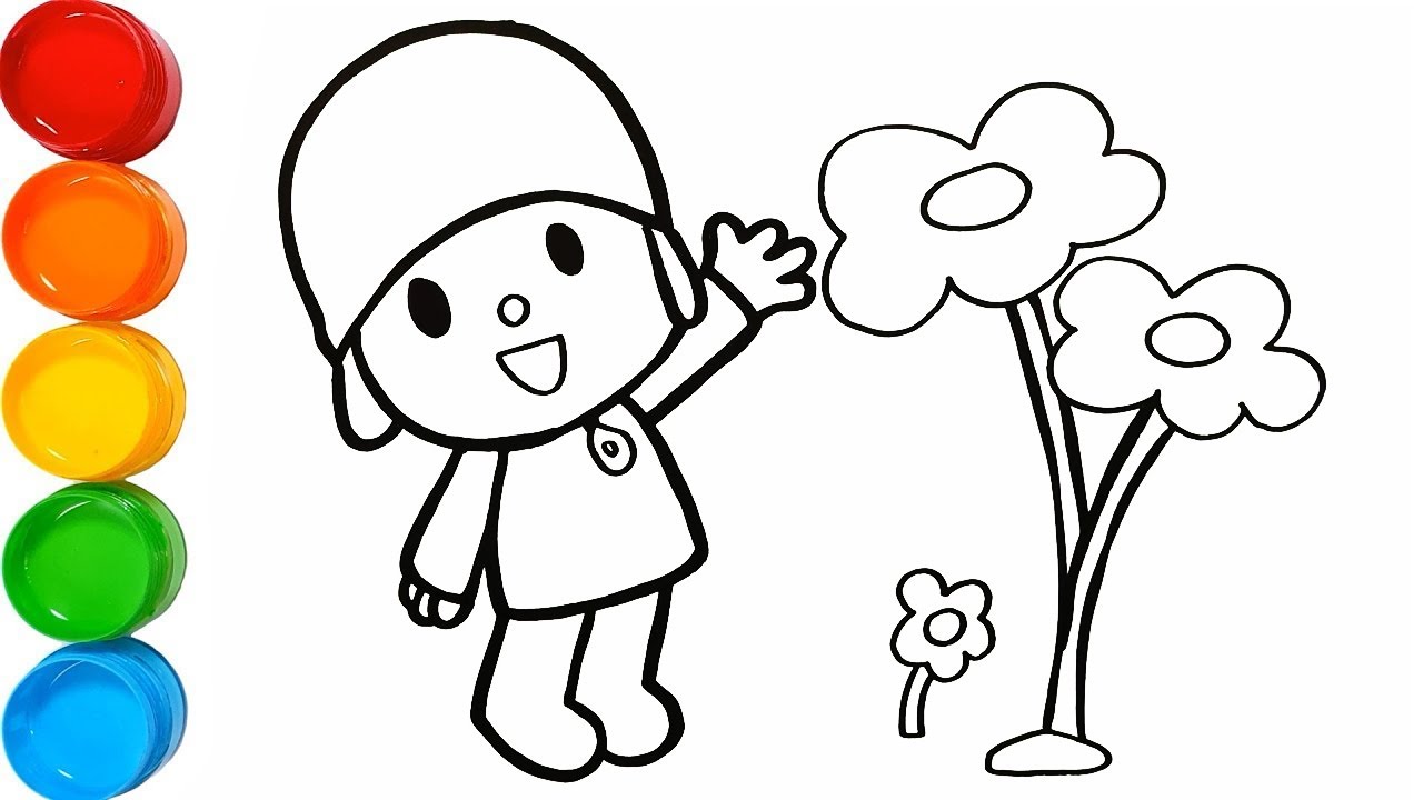 Aprende a Dibujar y Colorear POCOYO - Dibujos Para Niños Paso a Paso -  Aprende Colores / FunKeep Art - thptnganamst.edu.vn