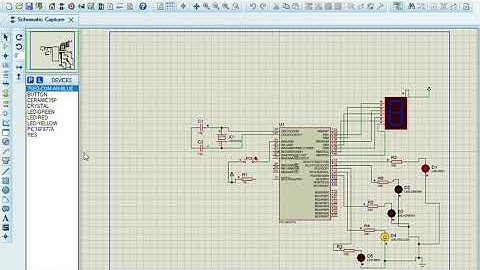 Proteus. Simulación semáforo peatonal.