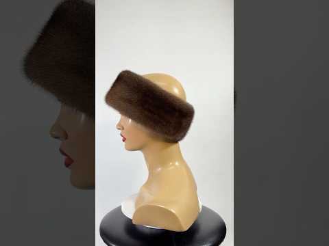 Жіноча хутряна норкова пов'язка на голову з цільного хутра норки, видео 3