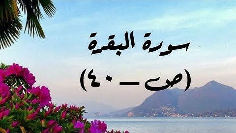 سورة البقرة(ص/٤٠)-المصحف المعلم مع الترديد-الشيخ محمد صديق المنشاوي رحمه الله - (مراجعة)