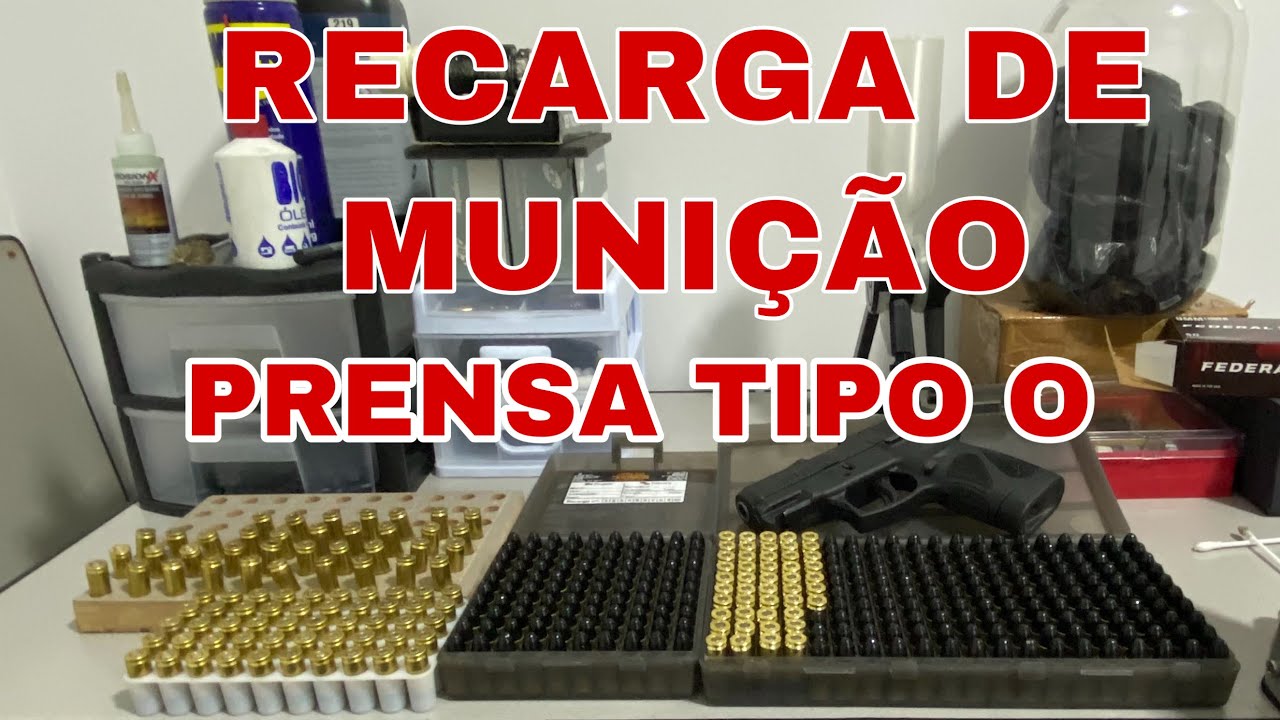 RECARGA DE MUNIÇÃO CALIBRE 9MM *prensa lee tipo O passo a passo*